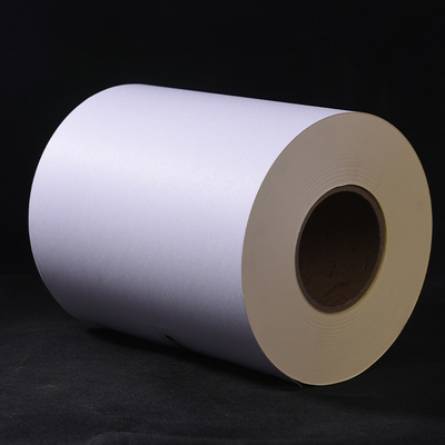Material da etiqueta de HM2533 Matte Thermal Transfer Vellum Adhesive com o forro branco do papel glassine para a fatura do código de barras