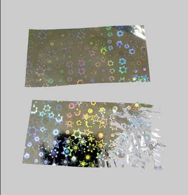 Material de etiqueta destrutivo de filme holográfico Papel adesivo frágil
