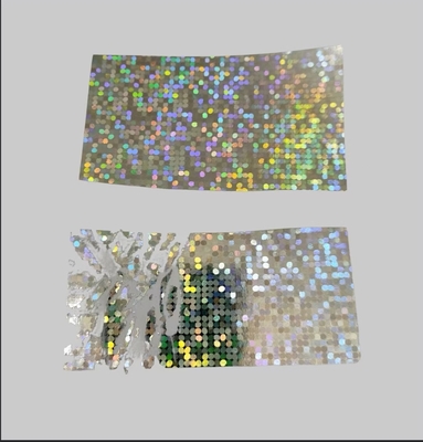 Material de etiqueta destrutivo de filme holográfico Papel adesivo frágil