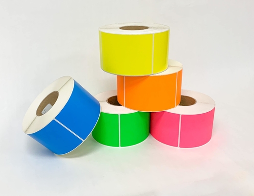 Rodeado Verde Azul Amarelo Laranja Etiqueta de papel térmico Adesivo DT Etiqueta térmica