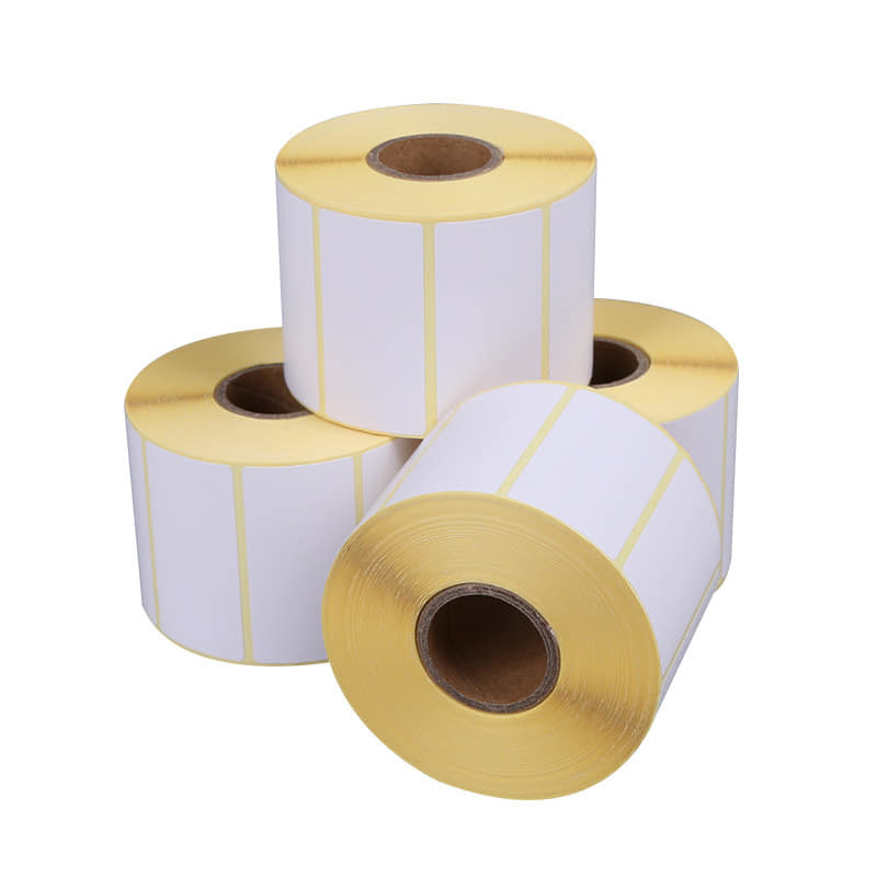 Adesivo de código de barras livre de BPA personalizado Adesivo térmico Adesivo de saco com revestimento de vidro amarelo ou azul